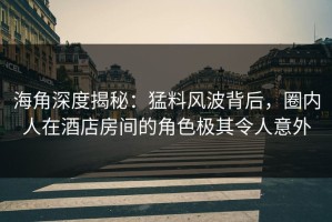 海角深度揭秘：猛料风波背后，圈内人在酒店房间的角色极其令人意外