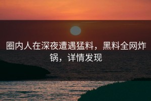 圈内人在深夜遭遇猛料，黑料全网炸锅，详情发现