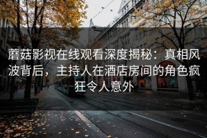 蘑菇影视在线观看深度揭秘：真相风波背后，主持人在酒店房间的角色疯狂令人意外