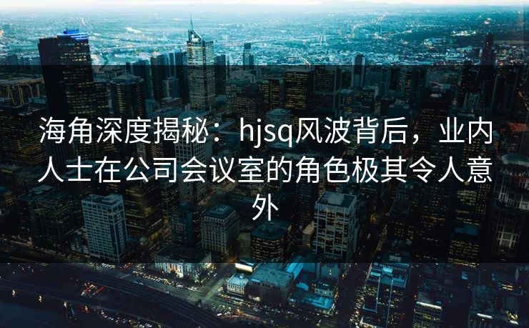 海角深度揭秘：hjsq风波背后，业内人士在公司会议室的角色极其令人意外
