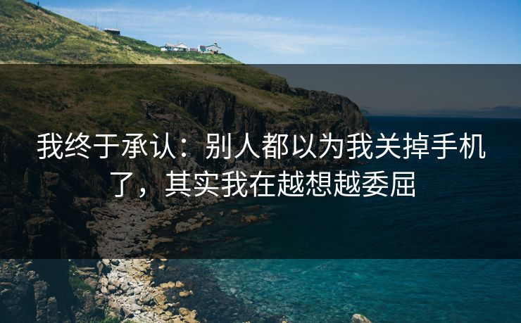 我终于承认：别人都以为我关掉手机了，其实我在越想越委屈