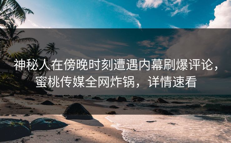 神秘人在傍晚时刻遭遇内幕刷爆评论，蜜桃传媒全网炸锅，详情速看